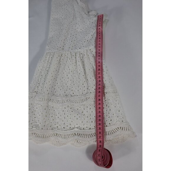 Lulus White Eyelet Lace Peplum Top Sleeveless Halter Style Size S 100%‎ Cotton - Picture 10 of 10